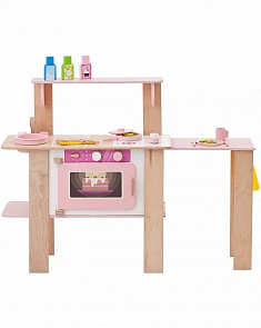 Деревянная кухня-трансформер для девочек - Ванильный смузи, с 16 аксессуарами (Paremo, PK115-02)